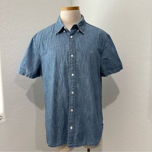 Calvin Klein Men's Slim-Fit Chambray Short-Sleeve Shirt - Size Large